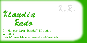 klaudia rado business card